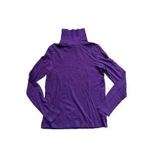 Pact Organic Cotton Stretch Turtleneck Long Sleeve Pullover Purple Small A002000